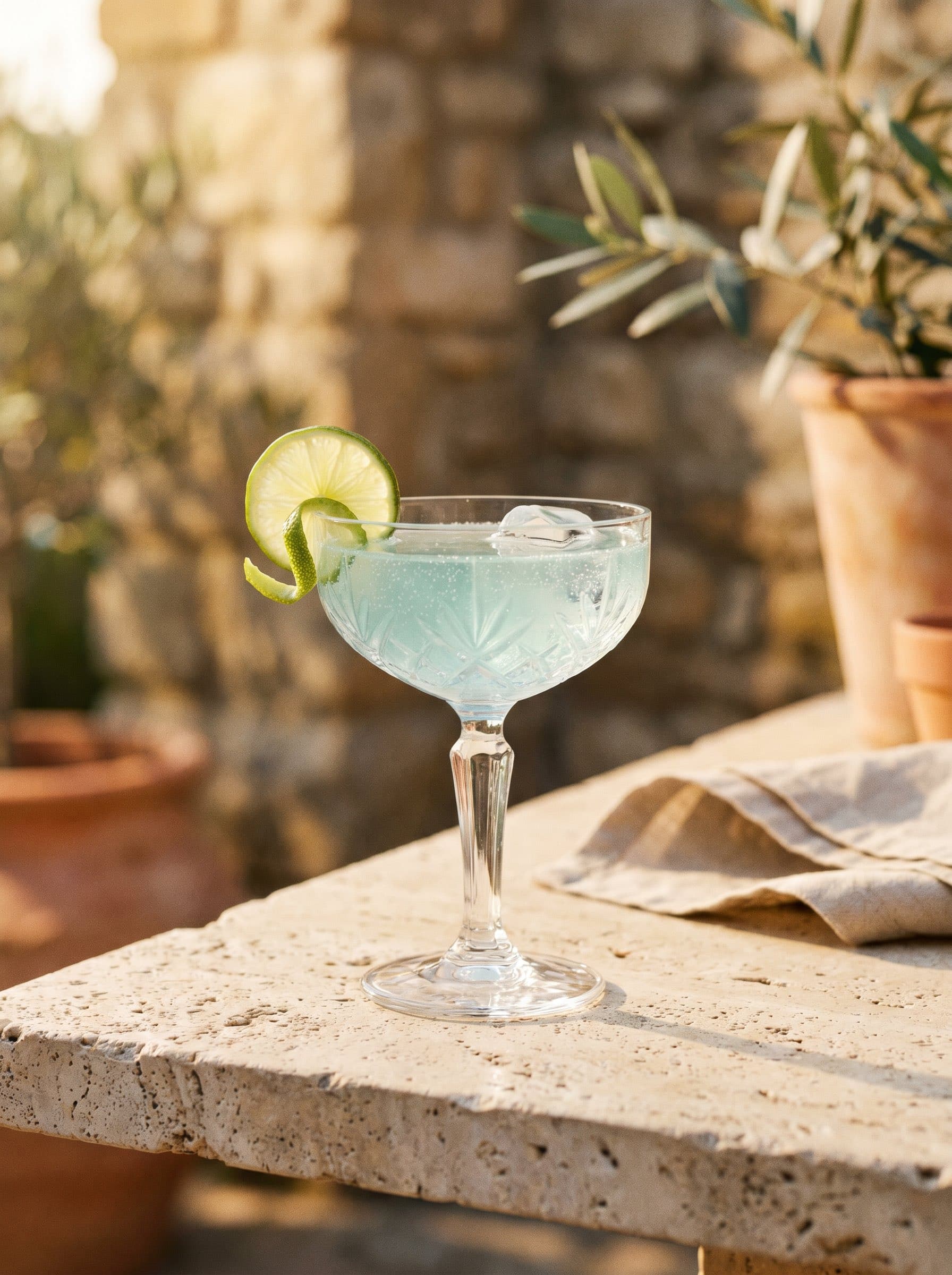 Blue Marine — cocktail analcolico azzurro con lime